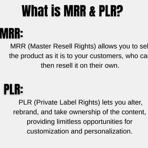 What is PLR & MRR