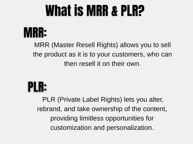 What is PLR & MRR