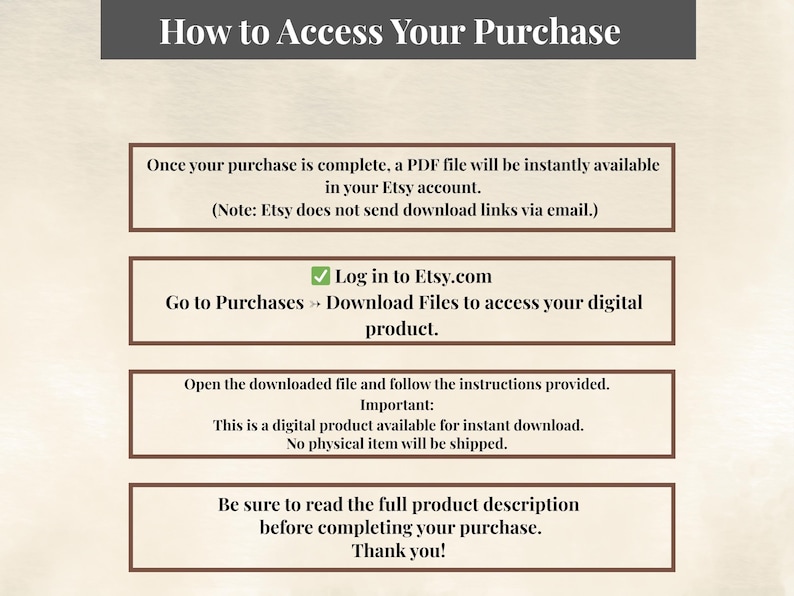 How to Access your purcahse from etsy