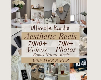 8000+ Faceless Reels Bundle | Luxury Aesthetic Videos for Instagram TikTok | Canva Templates | PLR MRR Digital Download | Viral Content