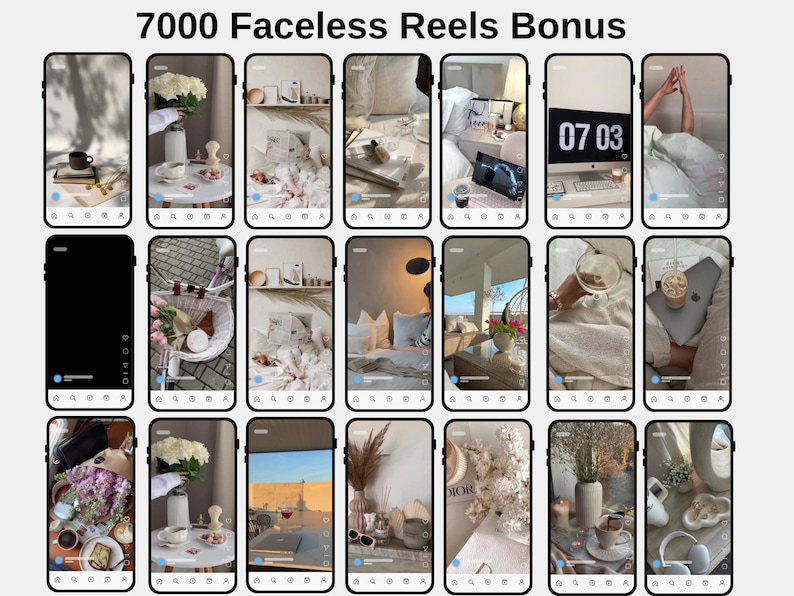 7000 Faceless Aesthetic reels With MRR & PLR