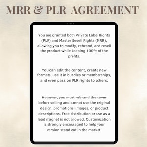 MRR & PLR agreement