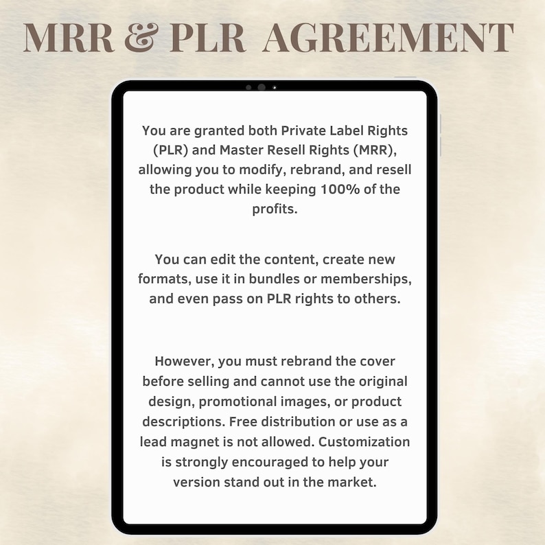 MRR & PLR agreement