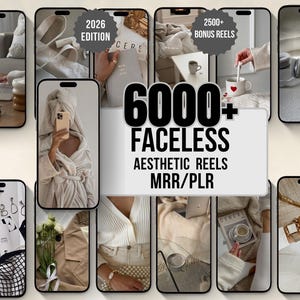 Paquete de más de 6000 reels estéticos sin rostro / Videos para Instagram y TikTok / Contenido de lujo / PLR MRR / Descarga digital