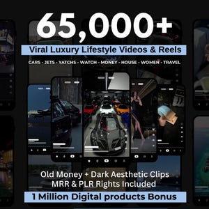 65.000+ Viral Luxury Rich Lifestyle Videos Reels, Cars, Yacht, Plane, Millionaire, TikTok, Instagram, YouTube, Digital Marketing, MRR, PLR