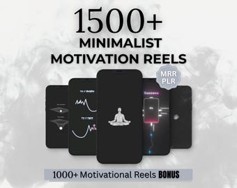 1500+ Animated Motivational Faceless Reels, Animation Video Content, MRR/PLR, Digital Download for Reels, TikTok, Shorts, Minimalist Reel