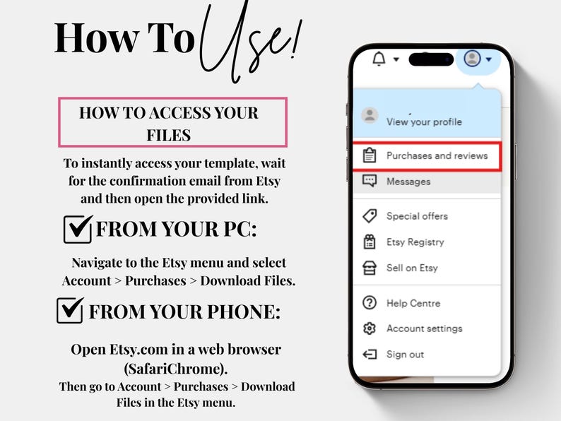 How to use and download digital product from etsy