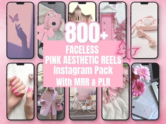 685+ Pink Aesthetic Faceless Reels Bundle, Instagram Reels & TikTok Videos, Pink Social Media Content, Digital Marketing Videos, PLR MRR