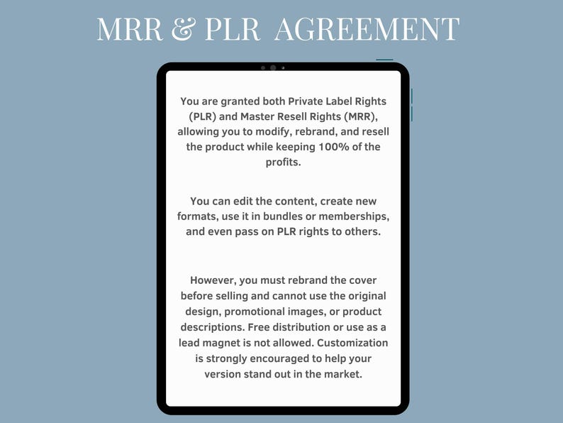MRR & PLR Agreement