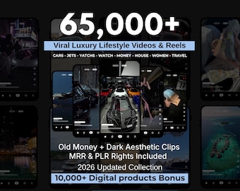 65.000+ Viral Luxury Rich Lifestyle Videos Reels, Cars, Yacht, Plane, Millionaire, TikTok, Instagram, YouTube, Digital Marketing, MRR, PLR