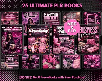 25 PLR Ebook Boss Babe Bundle | Editable eBooks | Canva Template | Printable Templates | PLR Digital Products | MRR Products