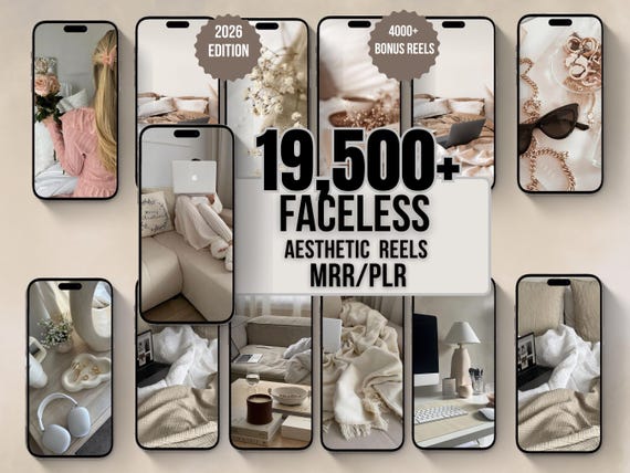 19,500+ Faceless Reels Bundle | Luxury Aesthetic Videos for Instagram & TikTok | PLR MRR Resell Rights | DFY Digital Marketing