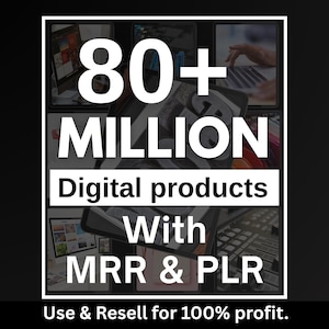 Paquete Ultimate PLR MRR de más de 80 millones, ideal para ingresos pasivos / Productos digitales PLR Mrr / Derechos de reventa maestra / Todos nuestros productos digitales PLR