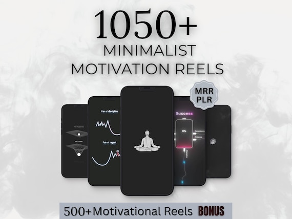 1050+ Minimalist Motivation Reels Bundle | Animation Video Content | MRR/PLR | Digital Download for Reels, TikTok, Shorts