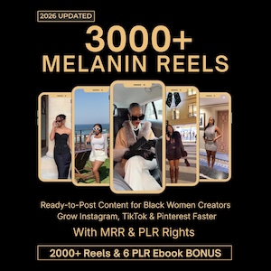 3000+ Melanin Content Bank | Reels Luxury | Classy luxury Black Women | Melanin Faceless Reels | Luxury Melanin Women Reels | MRR