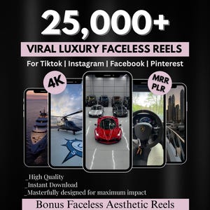 25.000+ Viral Luxury Rich Lifestyle Videos Reels, Cars, Yacht, Plane, Millionaire, TikTok, Instagram, YouTube, Digital Marketing, MRR, PLR