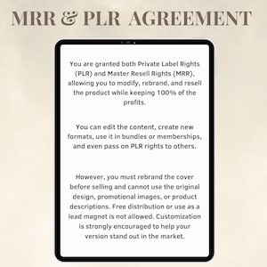 MRR & PLR Agreement 
Master resell rights 
private label right