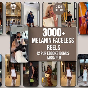 Bundel met 3000+ melanine en gezichtsloze rollen | Inhoud zwarte vrouwen | Instagram TikTok | PLR MRR