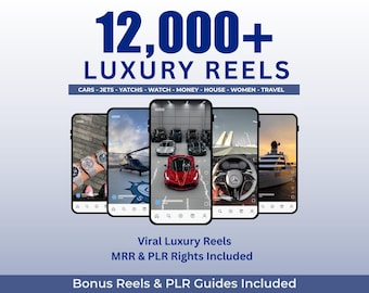 12,000+ Viral Luxury Rich Lifestyle Videos Reels, Cars, Yacht, Plane, Millionaire, TikTok, Instagram, YouTube, Digital Marketing, MRR, PLR