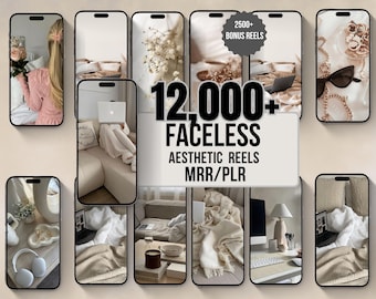 12.000+ Faceless Rollen | Viral ästhetik Videos | Digitales Marketing-Bundle | Canva Bearbeitbar | PLR & MRR | Passives Einkommen Inhalt