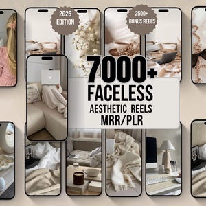 7000+ Faceless Reels Bundle | Aesthetic Videos for Digital Marketing | PLR MRR | Viral Content | Canva Editable | Passive Income |