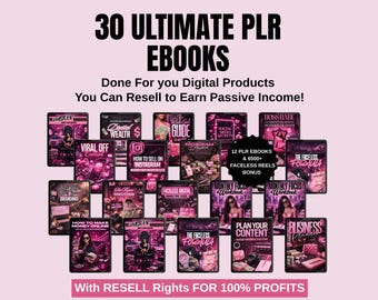 30 PLR Ebook Boss Babe Bundle | Editable eBooks | Canva Template | Printable Templates | PLR Digital Products | MRR Products