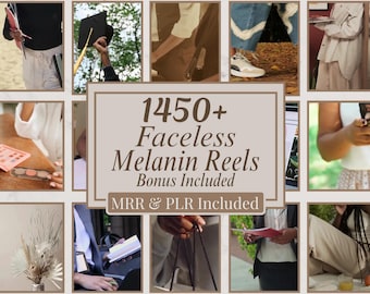 Más de 1450 reels de estética melanina sin rostro / Paquete de videos virales de Instagram para marketing digital / Derechos de reventa maestra + PLR / Reels de mujeres negras