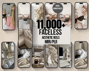 11.000+ Faceless Rollen | Viral ästhetik Videos | Digitales Marketing-Bundle | Canva Bearbeitbar | PLR & MRR | Passives Einkommen Inhalt