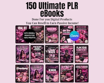 150 PLR Ebook Boss Babe Bundle | Editable eBooks | Canva Template | Printable Templates | PLR Digital Products | MRR Products