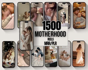 1500+ Motherhood Reels | Mom Life Hooks och DFY Canva-mallar | Digitalt PLR/MRR-paket med Master Resell-rättigheter