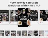 400+ Faceless Instagram Carousel Templates Canva | Aesthetic IG & TikTok Slides | PLR MRR Digital Product to Resell
