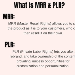 What is MRR & PLR