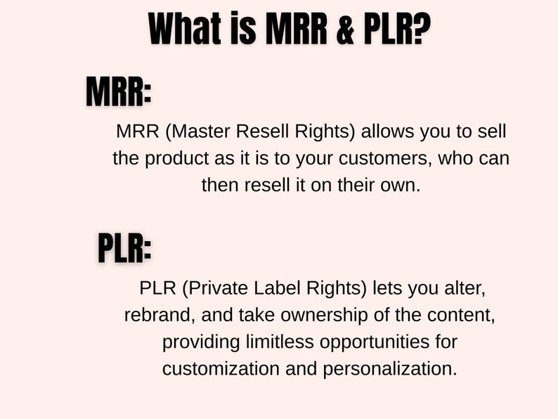 What is MRR & PLR
