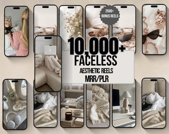 10.000+ Faceless Rollen | Viral ästhetik Videos | Digitales Marketing-Bundle | Canva Bearbeitbar | PLR & MRR | Passives Einkommen Inhalt