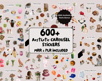 600+ Instagram Trending Carousel Stickers | Canva Editable | | Social Media Carousel Stickers | MRR PLR Digital Download