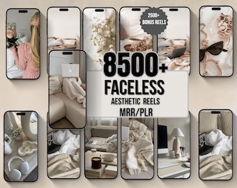 8500+ Faceless Reels Bundle | Aesthetic Videos for Digital Marketing | PLR MRR | Viral Content | Canva Editable | Passive Income |