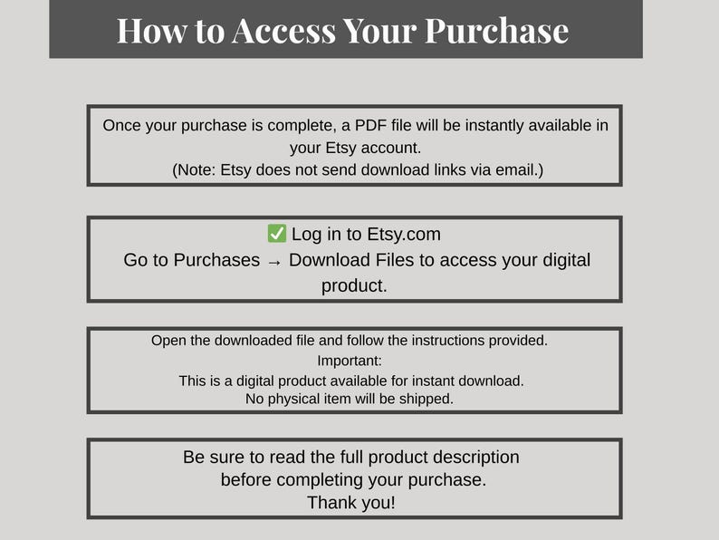 How to access and download digital product from etsy