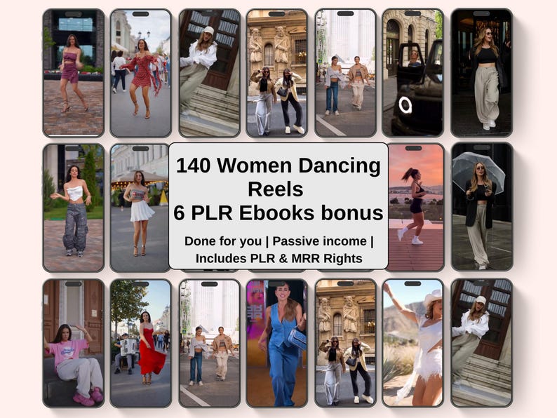 Women dancing aesthetic reels bundle for Instagram and TikTok digital marketing content