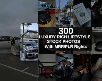 500 Luxury Lifestyle Images | Rich Aesthetic Social Media Content | PLR MRR Stock Photo Bundle