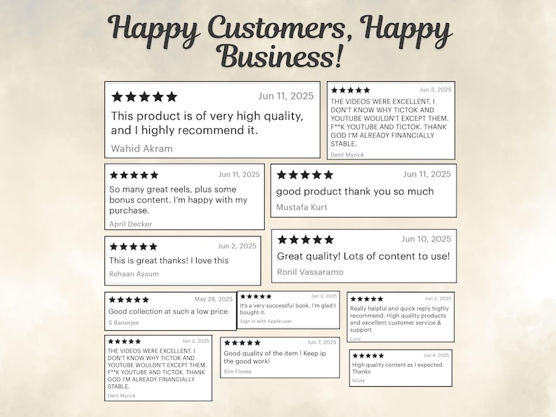 Happy Customer Happy business reviews from etsy