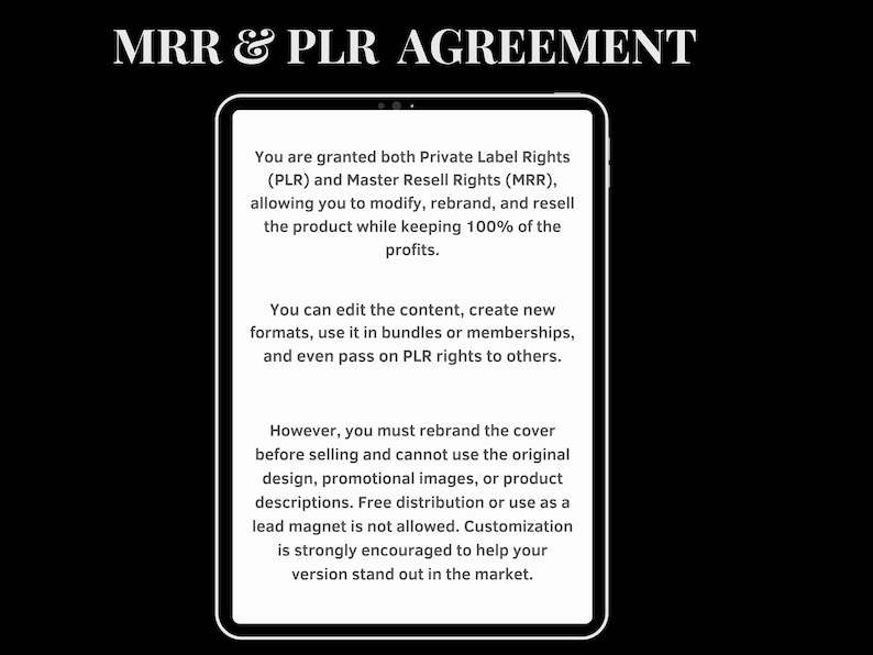MRR + PLR Aggrement