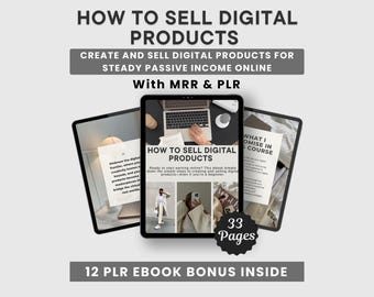 How to Create & Sell Digital Products Guide for Beginners | DFY Digital Marketing Ebook | PLR MRR Resell Rights | Done for You Ebook to Sell