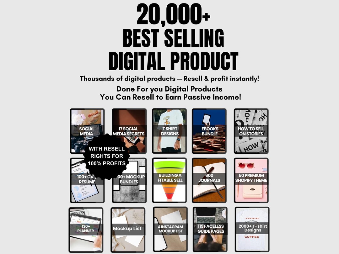 20,000+ Done for You Resell Digital Products Bundle Ideal for Passive ...