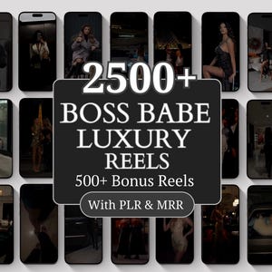 Plus de 2 500 moulinets Boss Babe de luxe | Vidéos sans visage pour Instagram TikTok | Contenu viral sur les réseaux sociaux | DPP MRR Droits de revente