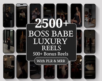 2500+ Luxury Boss Babe Reels Bundle | Faceless Videos for Instagram TikTok | Viral Social Media Content | PLR MRR Resell Rights