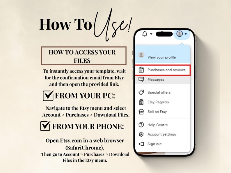 How to use digital products from etsy