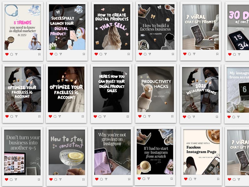 Editable Instagram carousel slides designed for digital entrepreneurs and content creators