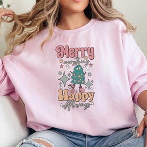 Frohe Weihnachten Sweatshirt: Retro Santa Rundhalsausschnitt