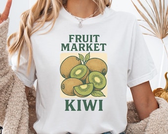 Camiseta vintage de kiwi, camiseta unisex retro de moda.