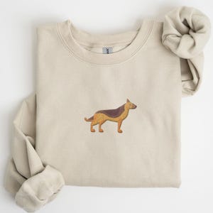 Embroidered German Shepherd Sweatshirt, Embroidered Dog Crewneck, German Shepherd Sweater, Funny Sweatshirt, Unisex Embroidered Shirt